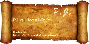 Pint Jozafát névjegykártya